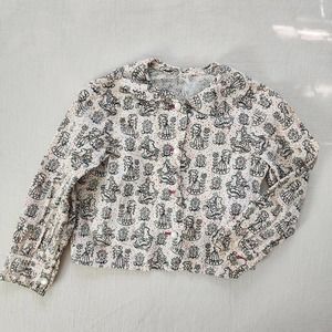 Vintage Princess & Horse Pattern Blouse 2t/3t
